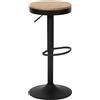 CLP Sgabello da bar Pitas, sgabello da banco con poggiapiedi, regolabile in altezza e girevole con sedile in legno, Colore:natura
