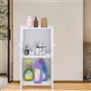 HUOLE - Armadietto per bagno, piccolo mobile portaoggetti per toilette, armadietto per spazzolino WC, mobile da bagno autoportante in legno, 30 x 22 x 75 cm (L), bianco