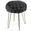 MAURY'S IL NUMERO UNO DEL RISPARMIO MAURY'S POUF PORTO IN VELLUTO CON GAMBE DORATE E TOP EFFETTO INTRECCIATO 35 X H43 CM (Black)
