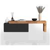 WHOUS Mobile Porta TV CHRONOS per Soggiorno con 1 Anta a Ribalta, Mobile Tv Regolabile per Salotto in Legno, 180/290x40x51 cm, Antracite Opaco e Rovere