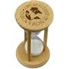Generic Clessidra con Base Legno 5x5x9 cm BOMBONIERA con Incisione tematica per Cerimonia (Amore Nozze Mondo)