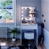 Vicco Tavolo da toeletta Ruben, Bianco, 60 cm con illuminazione LED e sgabello, Compatto e salvaspazio - ideale per ambienti piccoli