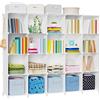 HOMIDEC Armadietto Modulare a 20 Cubi, Scaffale Portaoggetti Cubi in Pastica, Fai-da-Te Armadio Guardaroba Armadietto Organizzatore per Libri, Vestiti, Giocattoli, Opere d'Arte, Dcorazioni, Bianco
