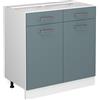 Vicco Mobiletto base per cucina R-Line, Grigio-blu, 80 cm, senza piano di lavoro, per la libera combinazione all'interno di sistemi cucina modulari