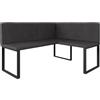 Vicco Gruppo panca ad angolo Ravon, Antracite, 120 x 150 cm, adatta come panca da pranzo per cucine e zone pranzo
