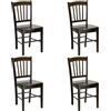 Totò Piccinni Sedia SILVIA in KIT in Legno Robusta da Montare seduta in legno (4 Sedie, Wengè)