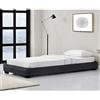 Corium Letto Singolo Imbottito Struttura Bassa con Rete a Doghe e Piedini Zona di Riposo 90x200 cm Rivestito in Similpelle Nero