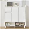 Rvjiahe Cassettiera/credenza/scarpiera con ripiani regolabili - Organizzatore per la casa minimalista con gambe in legno massello - Dimensioni: altezza 99 cm x larghezza 90 cm x profondità 35 cm