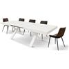 PAZZO DESIGN Tavolo Allungabile Linda, Tavolo Soggiorno, Cucina, Gambe Incrociate X Bianche, Made in Italy, Bianco Frassinato, 180x90x76 cm - id_2234