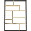 Rebecca Mobili Libreria Bassa, Scaffale Aperto, Color Rovere Grigio Scuro, Truciolato, con 10 Scomparti, per Salotto Studio - Misure HxLxP: 123,5 x 90 x 22 cm - Art. RE7202
