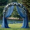 Chickwin Drappeggio di Arco Nozze, Arco Matrimonio con 2 Nastri, Tulle Tenda in Chiffon Tessuto, Drappeggio per Arco Nuziale Sfondo Decorazioni, Decorazioni Matrimonio (Blu Navy,160x800cm)