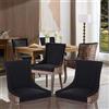 FINTHOMING Set Sedie Sala da Pranzo 6, Sedie Cucina Set da 6, Sedie Imbottita Morbida in Tessuto Chenille Spesso con Gambe in Legno Massello, Decorazione con Borchie in Bronzo, Capacità di Carico 150 Kg