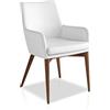 AC ANGEL CERDÁ Angel Cerdá - Sedia Imbottita Sala da Pranzo in Ecopelle | Sedie Moderne, Design Minimalista ed Elegante | 57 x 64 x 88 cm, Gambe in Legno di Frassino Color Noce | per Sala da Pranzo e Soggiorno