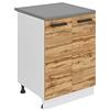 B BELINI GROUP Belini Mobile da cucina Mobile Mobile da cucina 60 cm di larghezza SD2 Mobile da cucina con piano di lavoro Mobile da cucina con 2 ante, rovere Wotan