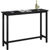 WOLTU Tavolo da Bar Rettangolare Alto Tavolino per Cucina in Metallo Legno 140x40x100 cm