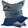 Lumaland Sitzsack Classic XXL All-in-One Set | Gigante Sitzsack XXL con cordino e rivestimento per interni ed esterni | Poltrona con imbottitura EPS sicura all'interno - Rivestimenti facili da