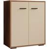 MB Muebles Bonitos, Credenza piccola Lander L2, Stile Moderno, Madia bassa multiuso con 2 ante, Colore Noce e Grigio, 60x71x30cm