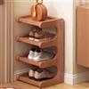 HEFJIAYCIQ Scarpiera Per Armadio, Organizer Per Scarpe Con Connettori in Bambù Fissati Con Viti, Scaffale Multifunzionale Per Spazi Ridotti,4 tier brown,30x20x51cm