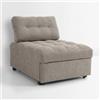 MAKA change your life quality MAKA Poltrona Letto Singolo Salvaspazio Clic Clac, Divano Letto 1 Posto Reclinabile con Poggiapiedi, Pouf Letto con Materasso e Cuscino, Chaise Longue in Tessuto, Colore Tortora, 200x87x88 cm