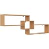 KUBUTKU Scaffale decorativo da parete con 3 ripiani, 158 x 53 x 18 cm, design scandinavo, moderno, per soggiorno, cucina, ufficio, camera da letto, bagno, libreria (ontano)