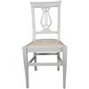 Sedam Srl Sedia Lira, qualità Top, Vari Colori e Sedute ORDINE MINIMO 2 PEZZI (Laccata Bianca, Imbottita Beige)