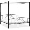 Homgoday Struttura letto a baldacchino in metallo nero 1,8 m, letto super king size, piattaforma letto per adulti e adolescenti, camera da letto dormitorio camera degli ospiti telaio letto base letto
