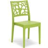 REDÒKASA Sedia in polipropilene TETI, MADE IN ITALY, impilabile, idrorepellente, resistenza raggi UV, design moderno albero della vita per sala da pranzo, cucina, bar, ristoranti, esterno (Verde lime, 1)