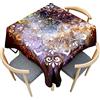 Treer Serie in Stile Etnico Tovaglia Antimacchia, Tovaglia di Poliestere, Quadrata Tovaglia Effetto Loto, Lavabile Giardino Tovaglie, per Cucina, Ristorante, Feste (140x140cm,Cielo Stellato)