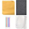 Generico Set per Sbalzo Decorativo - Fogli di Alluminio 30x20 Cm | Lastre in Metallo con Strumenti per Incisione | Goffratura con Penne per attività Didattiche, Biglietti D'Auguri E Professionisti