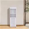HUOLE Armadio ad angolo con anta e ripiani, supporto per carta igienica, scaffale regolabile, mobile da bagno, armadio da bagno, colonna da bagno, 25 x 20 x 80 cm, bianco