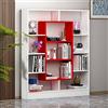 HOMIDEA VENUS Libreria - Scaffale per libri - Scaffale per ufficio/soggiorno dal design moderno (Bianco/Rosso)
