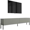 3E 3xE living.com Mobile TV - aloe - 170 x 52 x 32 cm - Gambe dritte nere - Stile moderno