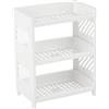 KLOVA Scaffale in plastica a 3 livelli, pieghevole, per il lavoro, per cosmetici, per il bagno, la cucina, pieghevole per la cucina