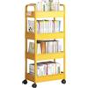 Qsvbeeqj - Carrello Organizzatore 4 Ripiani per Snack con Ripiani Regolabili, Salvaspazio, Pratico Carrello Portaoggetti per Uso Domestico, Carrello Portaoggetti Portatile con
