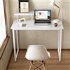 sogesfurniture Scrivania compatta per computer e computer portatile, in legno e metallo, 80 x 40 x 75 cm, colore bianco