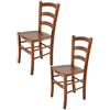 t m c s Tommychairs - Set 2 sedie modello Venice per cucina bar e sala da pranzo, robusta struttura in legno di faggio color noce chiaro e seduta in legno