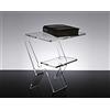 Slato Comodino da notte dal design moderno in cristallo acrilico trasparente Oniro (32 × 27 × h44 cm)