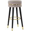 Mauro Ferretti Sgabello Bar Paris Grigio/Gold, Legno e Velluto, 74X35X35 cm