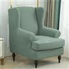 Hixingo 2 Pezzi Copripoltrona con Orecchie Elasticizzato, Copripoltrona 1 Posto - Copripoltrone Jacquard Scozzese Copri Poltrona Soggiorno - Lavabile Copertura Poltrona (Verde Chiaro)