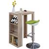 VCM Tavolo da bar | bancone alto con vano portaoggetti | Dimensioni H 110 x P 80 x P 50 cm | Tavolo da terra - Oktola