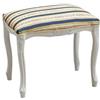 Vicentini arreda POUF PARIS IN LEGNO SHABBY CHIC BIANCO IMBOTTITO RIVESTITO STOFFE ASSORTITE (LISERE BLU)