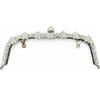 LIUCHUCHU Chiusura Per Borsa Clic Clac 22CM Arco di moda Fiore Diamante Metallo Creazione di telaio for borsa con chiusura a bacio for borsa con chiusura a frizione for gli accessori della borsa(22CM silver)