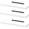 PALUPLUS 3 Mensole Rettangolari da Parete in Legno MDF colore Bianco, Misura 100x23,5x4 cm, Ripiano Decorativo per Vasi e Oggetti, Libreria sospesa con staffe in metallo -007C -8