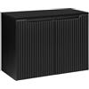 Lomadox Mobile da bagno 80 cm nero scanalato, mobile da bagno con 2 ante (larghezza x altezza x profondità) ca. 80,4 x 59,5 x 40 cm