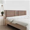 DHOME Testata in legno riciclato MDF stile giapponese Pallet Letto Pallet Raccordi inclusi (220cm Doppio, Legno Di Noce)