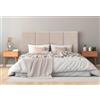 DHOME Testiera Imbottita in Tessuto Aqualine Premium Antimacchia Design Modulare Verticale Autoadesiva Testata Letto Camera da Letto Imbottita (Beige, 140cm, Altezza 135 cm, x3)