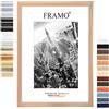 FRAMO35 60x100 Cornice (Faggio) in MDF Fatta a Mano con lastra di Vetro Artificiale antiriflesso a Prova di Rottura e Robusta Parete Posteriore in MDF, Larghezza Cornice: 35 mm