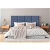 DHOME Testiera Imbottita in Tessuto Aqualine Premium Antimacchia Design Modulare Verticale Autoadesiva Testata Letto Camera da Letto Imbottita (Blu, 180cm, Altezza 80 cm, x4)