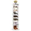 GIANTEX Scarpiera da Ingresso, Portascarpe a 7 Ripiani, Scaffale per 7/14 Scarpe, Stretto e Compatto per Salvaspazio, 2 Size di 27,5x26,5x110 cm e 45x25x110 cm (Bianco, M)