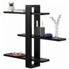 Baroni Home Mensola Nera a 3 Ripiani Scorrevoli, Scaffale Compatto in MDF, Organizzatore Salvaspazio per Bagno, Cucina e Casa, Montaggio Facile, 50x16x58 cm